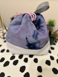 HandDyed Fabric Drawstring Bag (Dark-Purple)