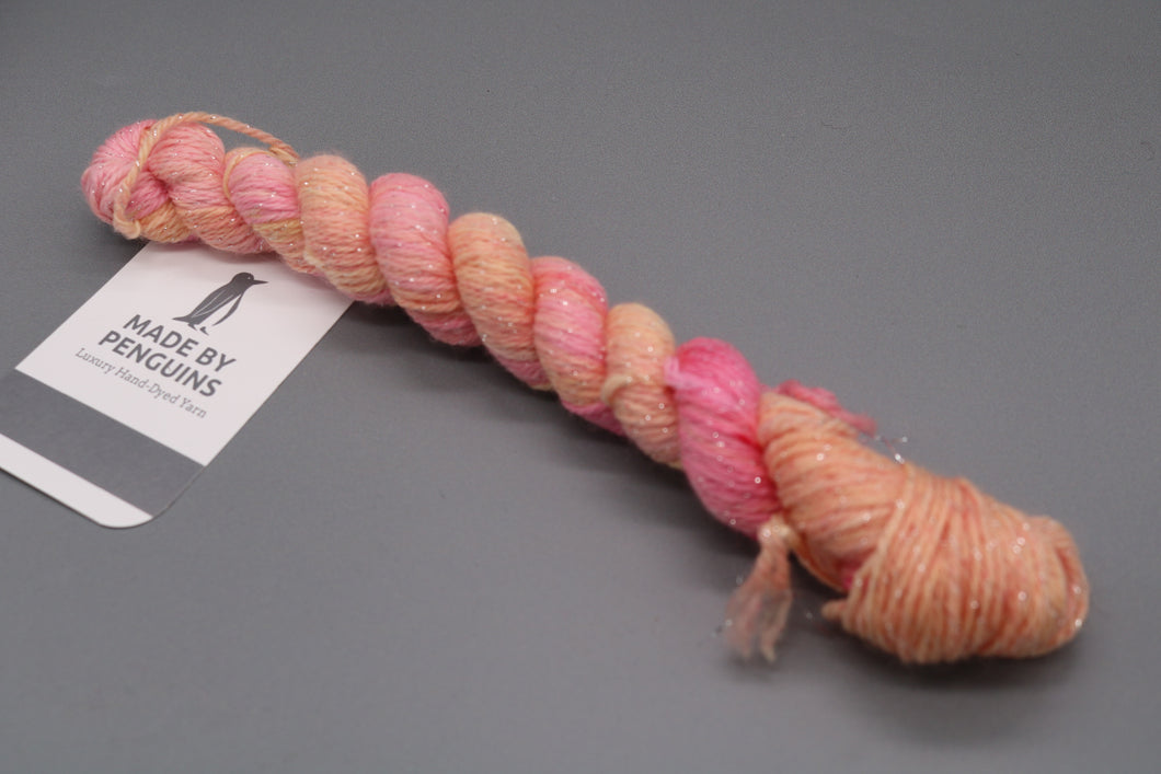 Peach Bellini (Super Sparkle) - 20g Mini 4PLY 45m/20g Extra-Fine Merino, Nylon & Super Sparkle