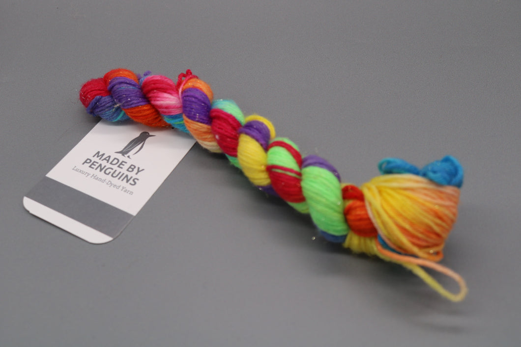 RAINBOW BLOCK  (Subtle Sparkle) - 20g Mini 4PLY 45m/20g Extra-Fine Merino, Nylon & Sparkle