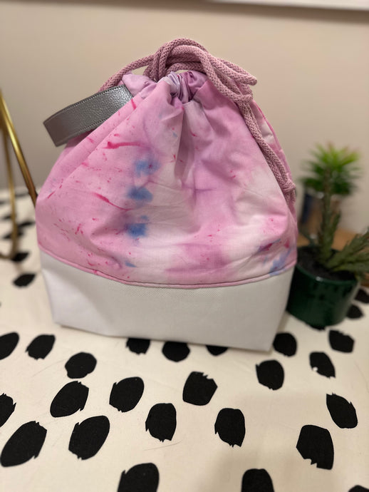 Sweet Romance HandDyed Fabric Drawstring Bag (Pink)
