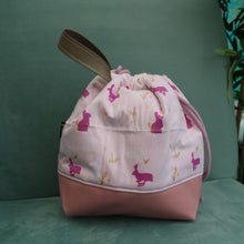 Load image into Gallery viewer, Bunny Rabbits Drawstring Bag (Pink)