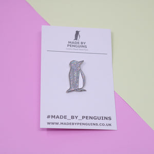 Silver/Glitter Penguin Pin (Megan)