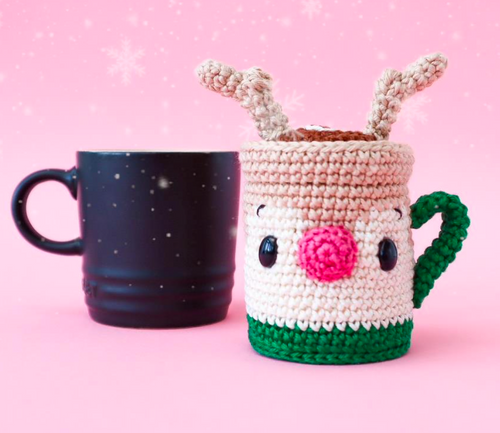 Reindeer Hot Chocolate Bauble by “Lex in Stitches”