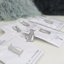 Load image into Gallery viewer, Silver/Glitter Penguin Pin (Megan)