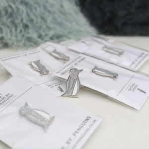 Silver/Glitter Penguin Pin (Megan)